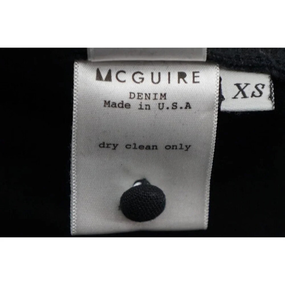McGuire Sorbonne Dress Women Extra Small XS Black Linen Ruffle Shift Button Back - Picture 11 of 11